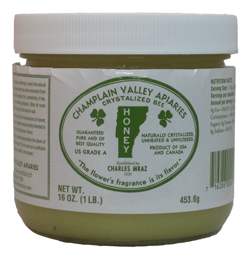 Champlain Valley Apiaries  Crystallized Honey Squat Jar