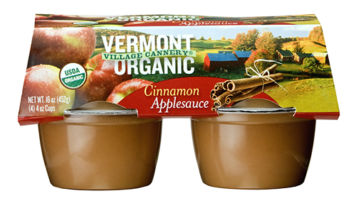 Vermont Village Cannery 4 Pack Organic Cinnamon Applesauce Cups