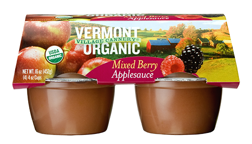 Vermont Village Cannery 4 Pack Organic Mixed Berry Applesauce Cups